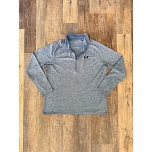 Under Armour HeatGear Men's XL Gray 1/4 Zip Loose Fit Long Sleeve Pullover